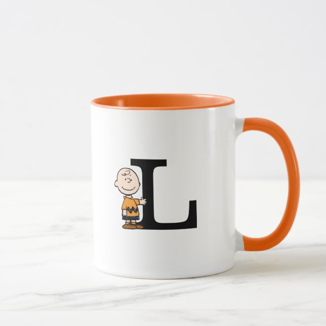 Mug cacahuètes | Charlie Brown Monogramme L (Droite)
