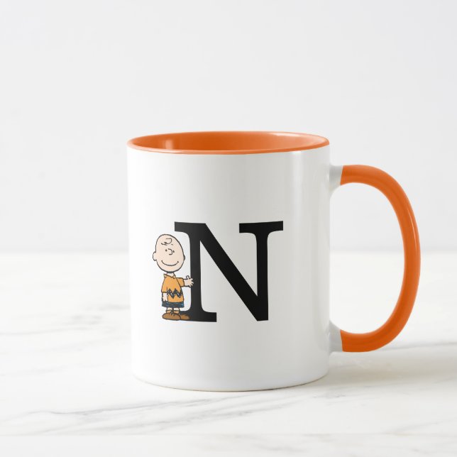 Mug cacahuètes | Charlie Brown Monogramme N (Droite)
