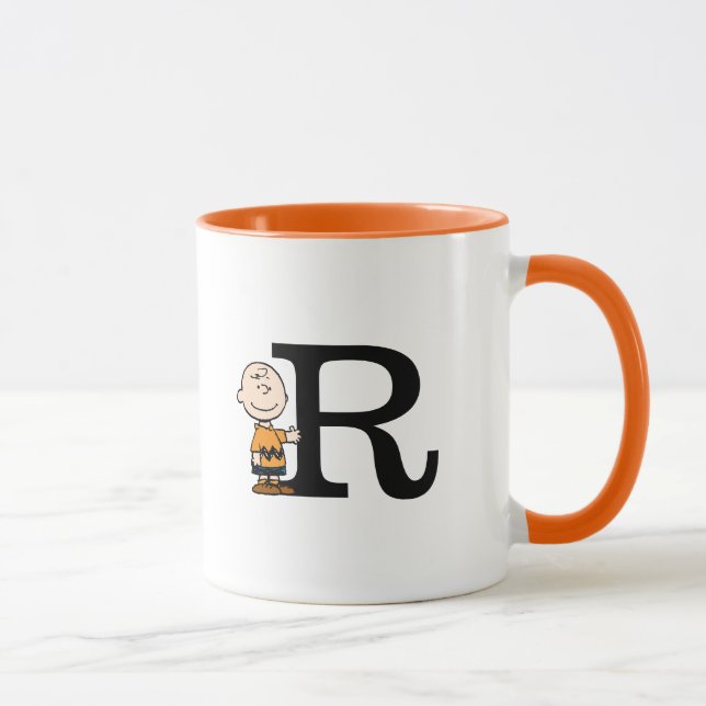 Mug cacahuètes | Charlie Brown Monogramme R (Droite)