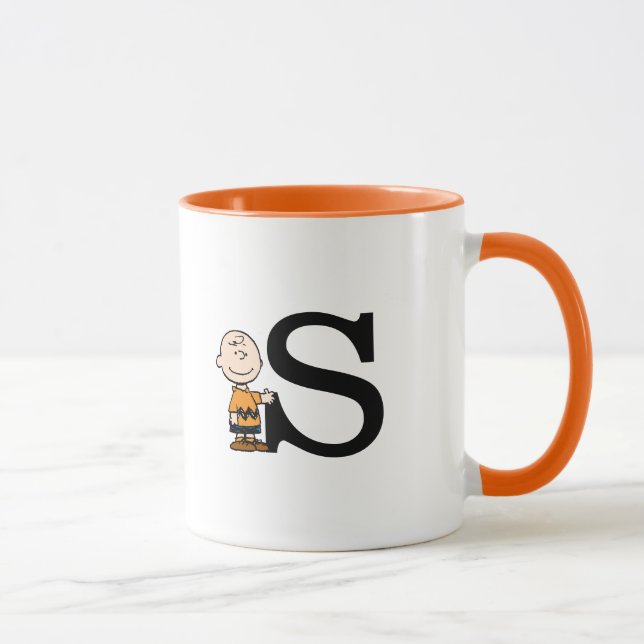 Mug cacahuètes | Charlie Brown Monogramme S (Droite)