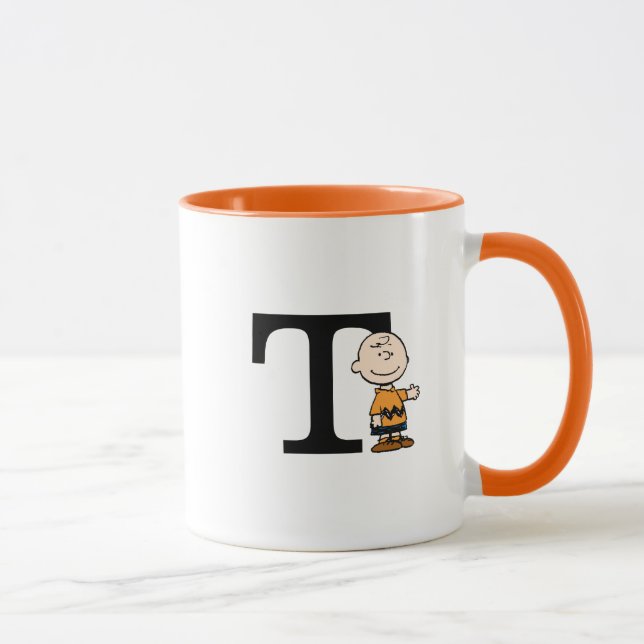 Mug cacahuètes | Charlie Brown Monogramme T (Droite)