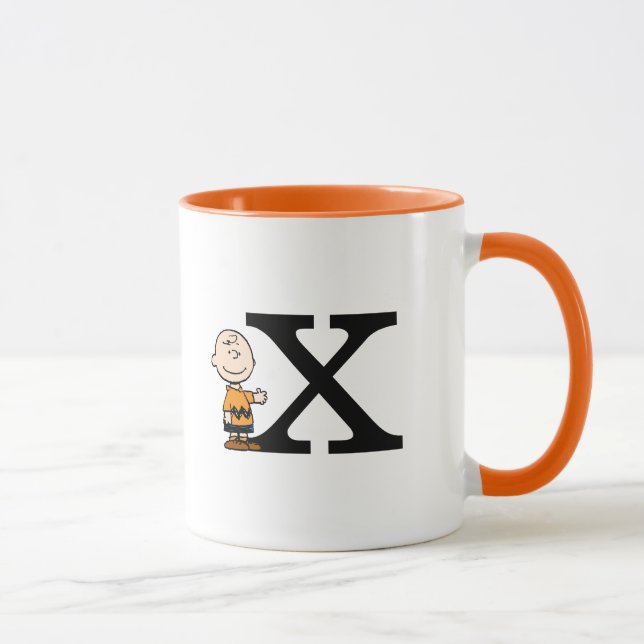 Mug cacahuètes | Charlie Brown Monogramme X (Droite)