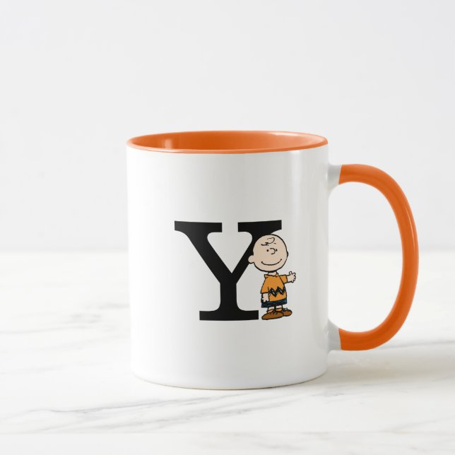 Mug cacahuètes | Charlie Brown Monogramme Y (Droite)
