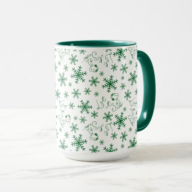 Mug cacahuètes | Christmas Snoopy Let It Snow Motif (Devant droit)