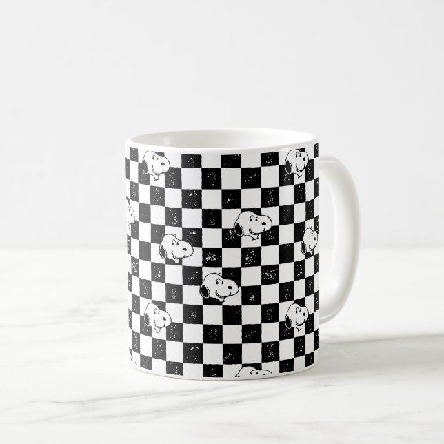 Mug cacahuètes | Drapeau À damiers Snoopy (Devant droit)