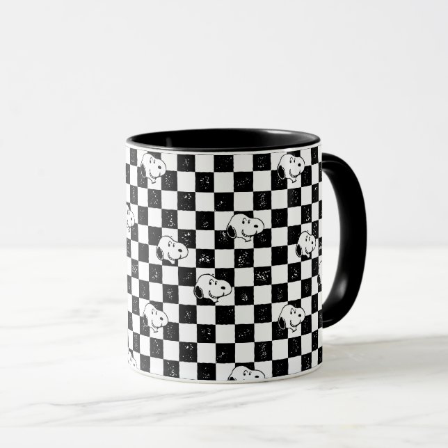 Mug cacahuètes | Drapeau À damiers Snoopy (Devant droit)