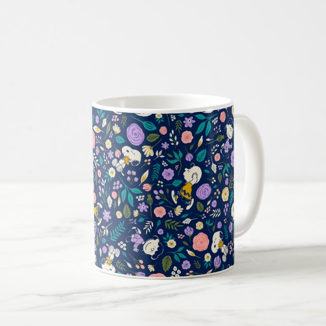 Mug cacahuètes en Motif de fleurs (Devant droit)