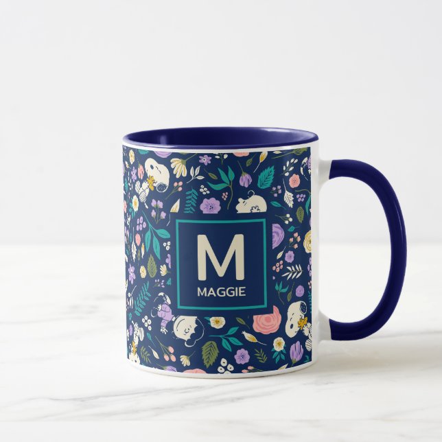 Mug cacahuètes en Motif de fleurs | Ajoutez Votre Nom  (Droite)