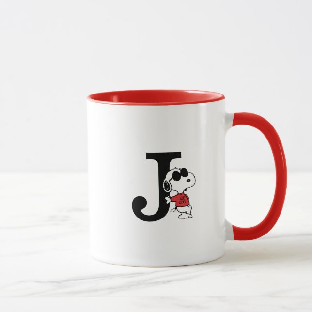Mug cacahuètes | "Joe Cool" debout | Monogramme J (Droite)