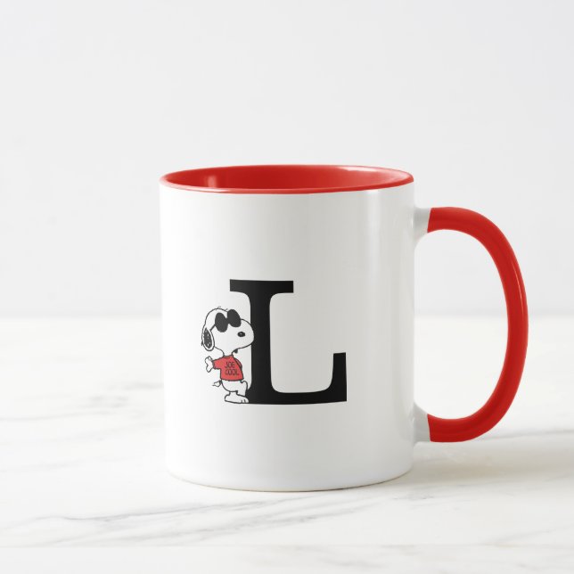 Mug cacahuètes | "Joe Cool" debout | Monogramme L (Droite)