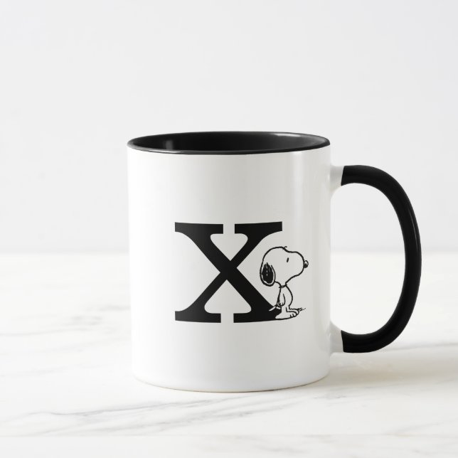 Mug cacahuètes | Monogramme de snoopée X (Droite)