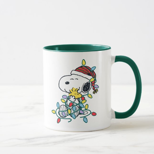 Mug cacahuètes | Motif d'amour de Noël brillant et bri (Droite)