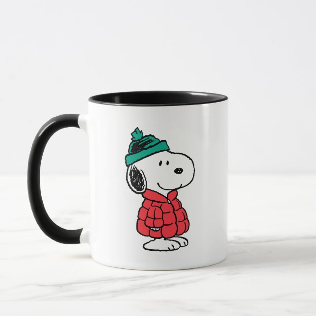 Mug cacahuètes | Snoopy Chat d'hiver et Casquette (Gauche)