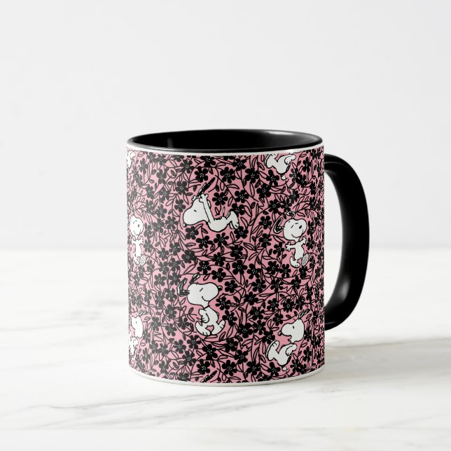Mug cacahuètes | Snoopy Flower Vine Motif (Devant droit)