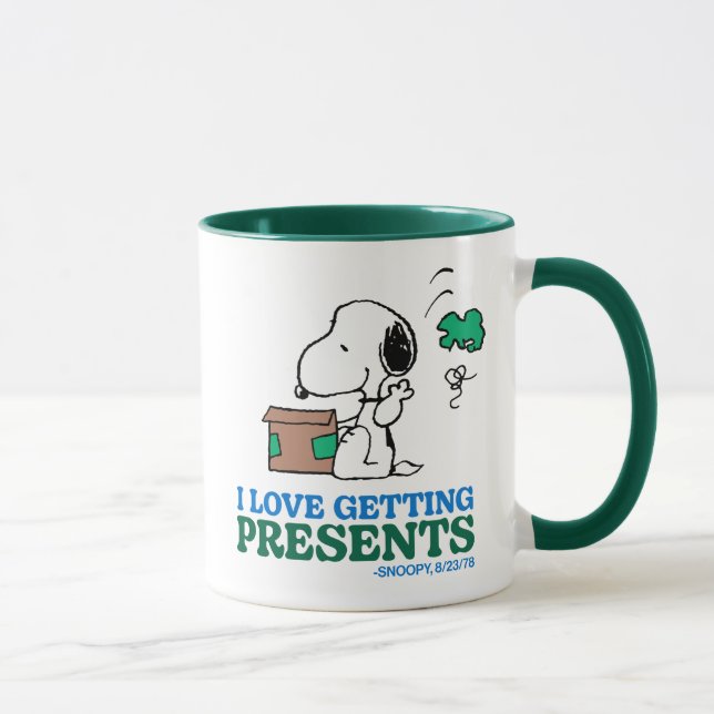 Mug cacahuètes | Snoopy I Love Obtenir des présentatio (Droite)