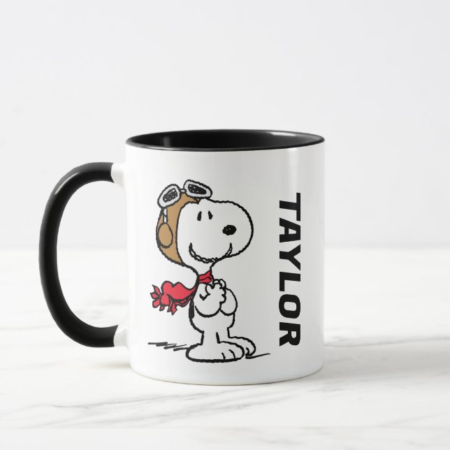 Mug cacahuètes | Snoopy L'As Volant | Ajouter Votre No (Gauche)