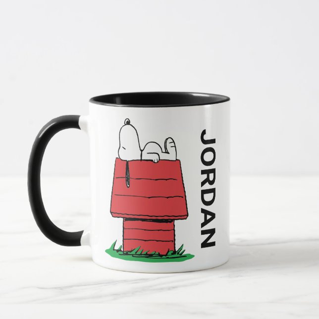 Mug cacahuètes | Snoopy Napping | Ajouter Votre Nom (Gauche)