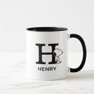Mug cacahuètes Snoopy Nom et monogramme H