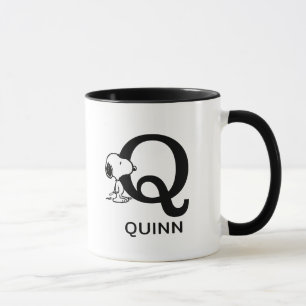 Mug cacahuètes   Snoopy Nom et monogramme Q