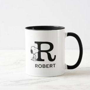 Mug cacahuètes Snoopy Nom et monogramme R