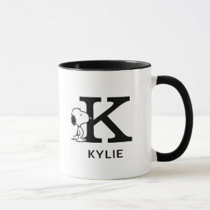 Mug cacahuètes   Snoopy Nom & Monogram K