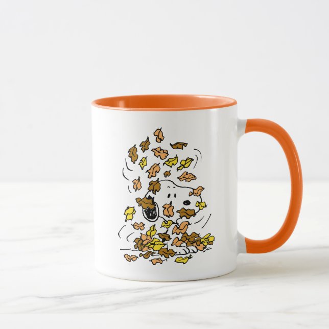 Mug cacahuètes | Snoopy Pile de Feuilles (Droite)