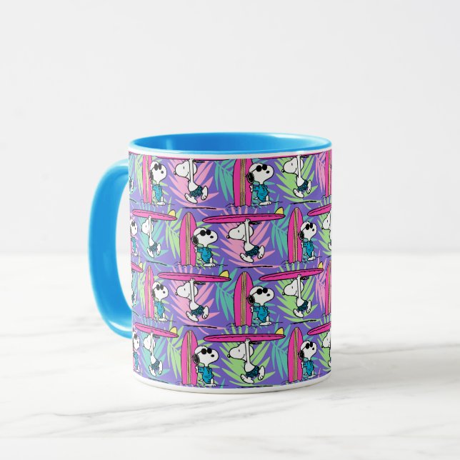 Mug cacahuètes | Snoopy Purple Surf Motif (Devant gauche)