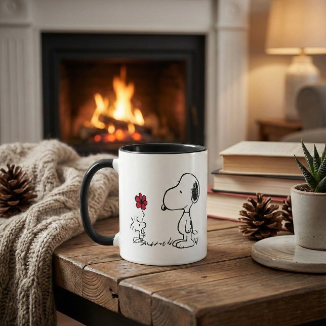 Mug cacahuètes | Snoopy & Woodstock Rouge & Noir (Créateur téléchargé)