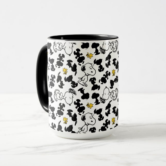 Mug cacahuètes | Snoopy & Woodstock Shadow Motif (Devant gauche)