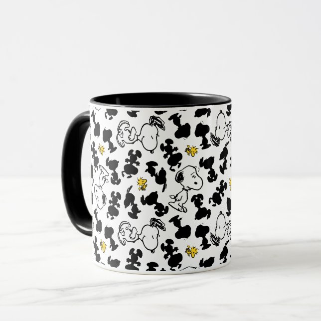 Mug cacahuètes | Snoopy & Woodstock Shadow Motif (Devant gauche)