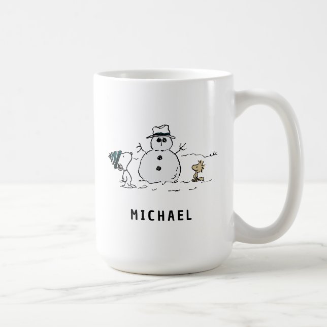 Mug cacahuètes | Snoopy & Woodstock Snowman | Ajouter  (Droite)