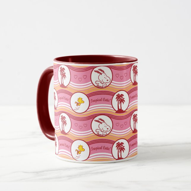 Mug cacahuètes | Snoopy & Woodstock Tropical Cutie (Devant gauche)