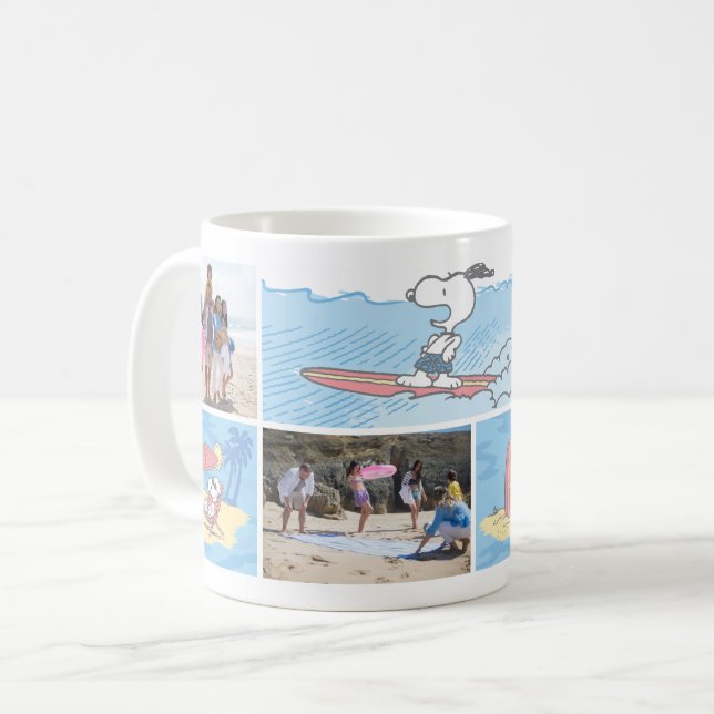 Mug cacahuètes | Vacances plage | Collage de photos (Devant gauche)