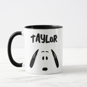 Mug cacahuètes Visage Snoopy Ajouter Votre Nom