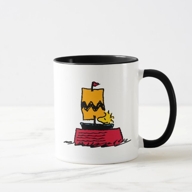 Mug cacahuètes | Woodstock Snoopy Plat Bateau à voile (Droite)