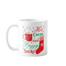 cacao chaud et chaussettes floues - Noël