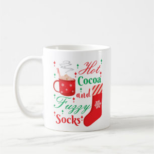 Mug cacao chaud et chaussettes floues - Noël