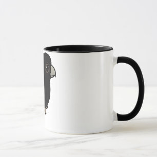 Mug cacatoès noir Rouge-coupé la queue
