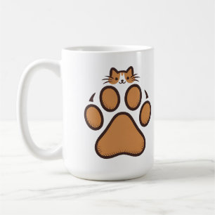 Mug Cachet de chat mignon en Empreinte de patte - Illu