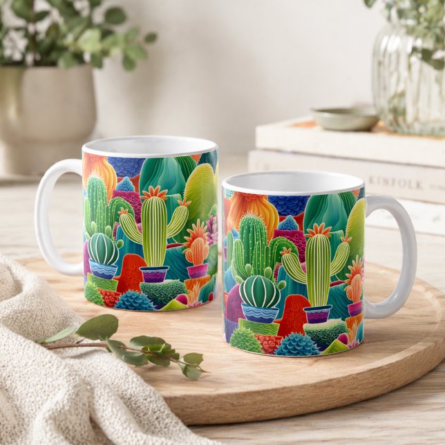 Mug Cactus à pointes Abstraits (Créateur téléchargé)