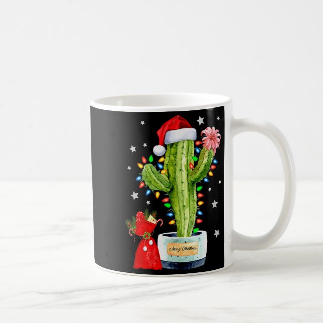 Mug Cactus Christmas Sweater Lights Santa Xmas Plant L (Droite)