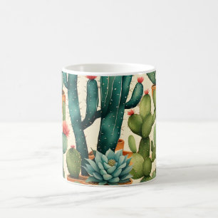 Mug Cactus coloré aquarelle art