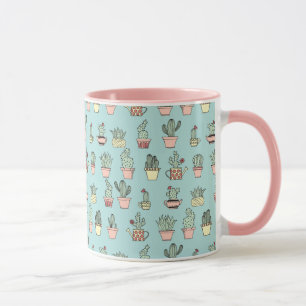 Mug Cactus Couleur Cute À La Main Dessinée Motif