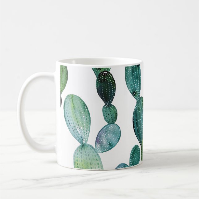 Mug Cactus Craze : Tendance de l'aquarelle tropicale (Gauche)