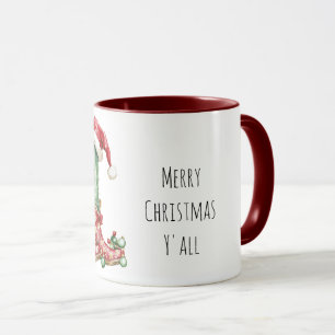 Mug Cactus de bottes de cowboy Noël