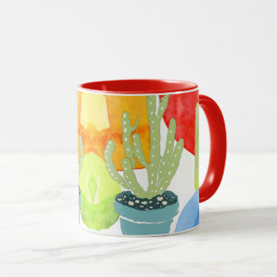 Mug Cactus en pot coloré