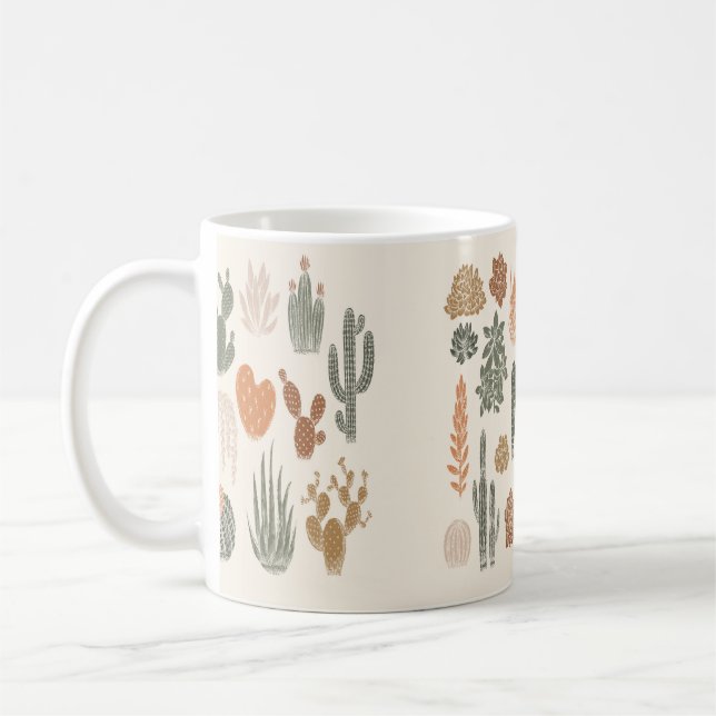 Mug Cactus et succulent motif sans soudure (Gauche)