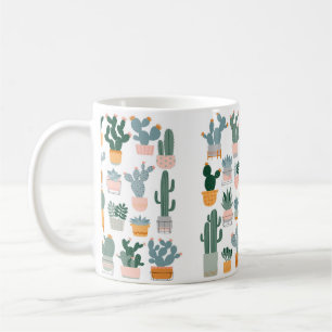Mug Cactus et succulents en pots sur arrière - plan b