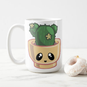 Mug Cactus Kawai Vert Succulent Aquarelle Plante