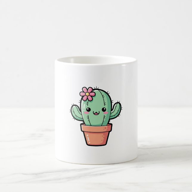 Mug Cactus Kawaii Joyeux – Illustration Mignonne (Centre)